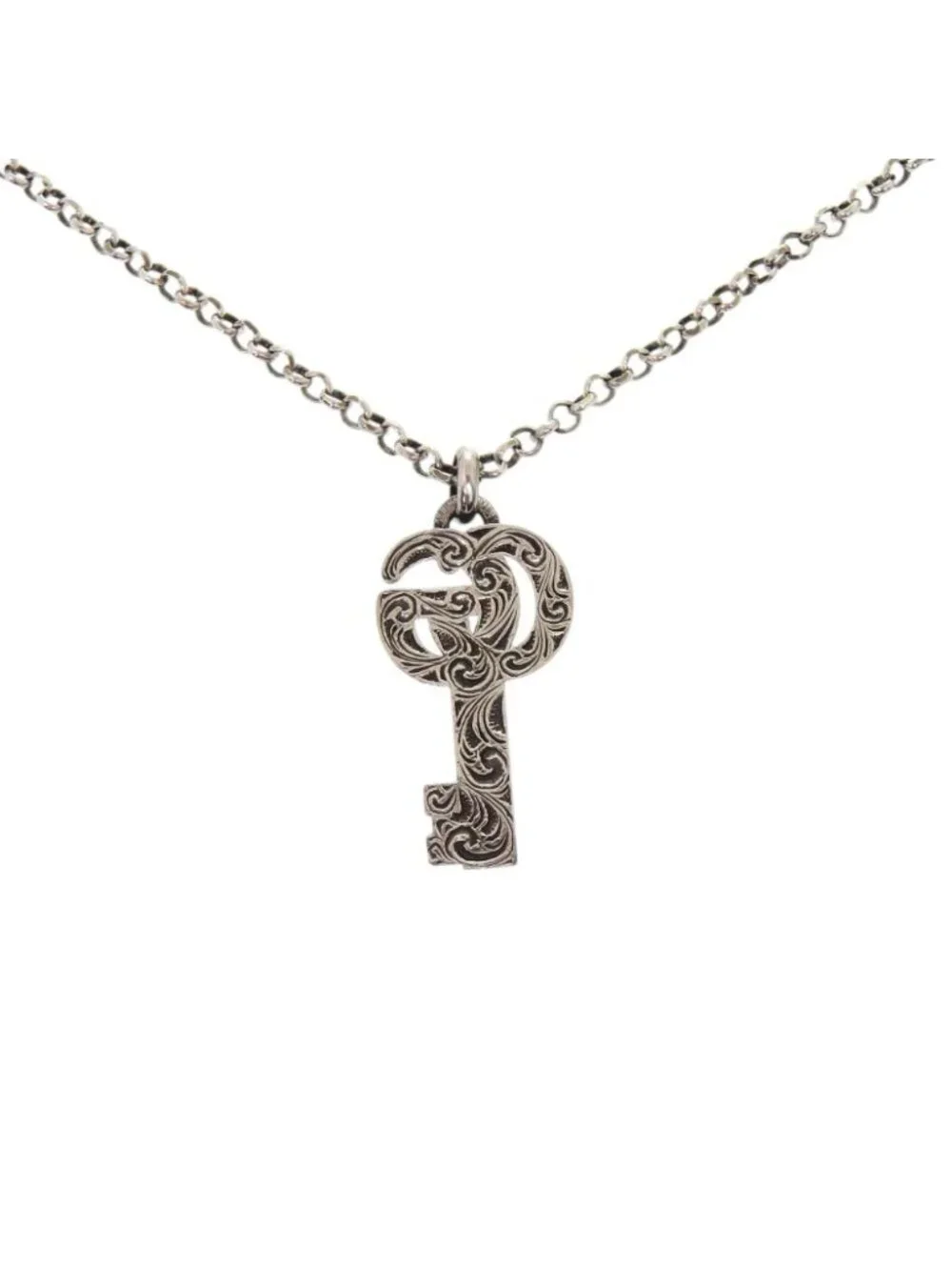 Gucci Arabesque Double Key 925 Sterling Silver Necklace